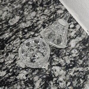 Vintage Crystal‎ Pear Lidded Candy/ Trinket Dish/ salt cellar/ Condiment dish